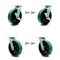 Service Caster 8 Inch Green Poly on Steel Caster Set with Roller Bearings 4 Swivel Lock 2 Brake SCC-30CS820-PUR-GB-TLB-BSL-2-BSL-2 - alternate 1